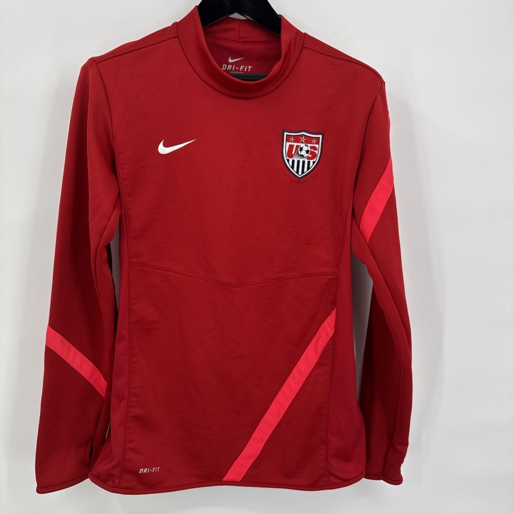 Nike USA Soccer Official Training Jersey Red Long-Sleeved Women's Size: M - Picture 1 of 13